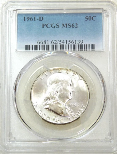 1961 D Franklin Half Dollar PCGS MS62 98% FBL Frosty PQ Just Graded #K410B