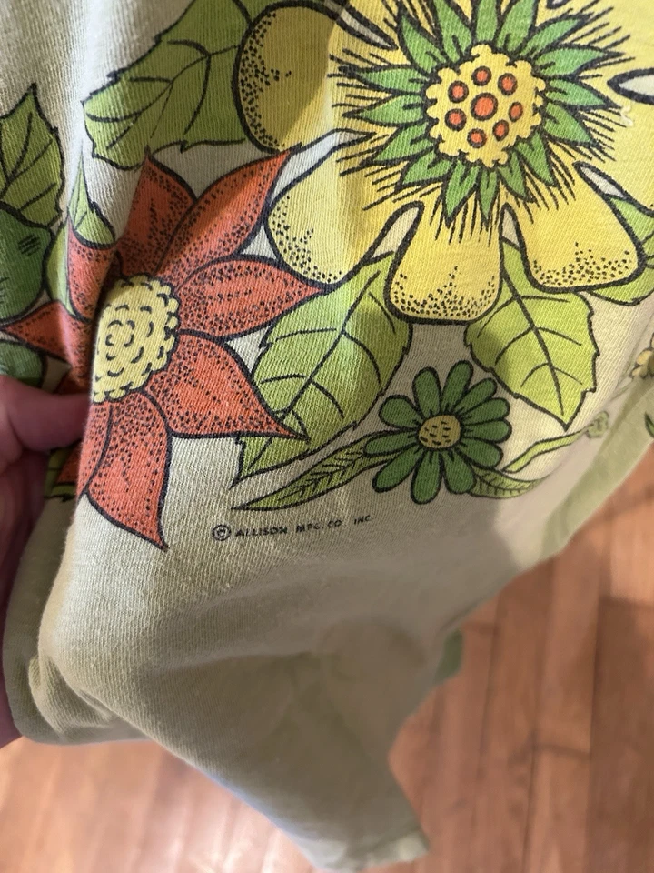 VINTAGE 60s Allison MFG CO. INC All Over Print Flower Shirt - Image 3 of 4