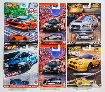 Hot Wheels Premium WRX STI - Impreza - LOT OF 4 w/ 2x Matchbox Subaru Police