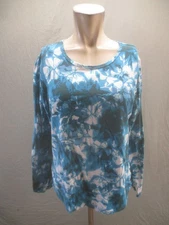 Unbranded Size M Womens Multicolor Floral Long Sleeve Crew Neck Casual Top 445