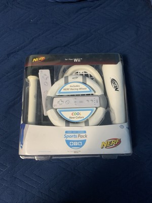 Nintendo Wii Nerf Sports Pack Steering Wheel Tennis Golf Baseball controller