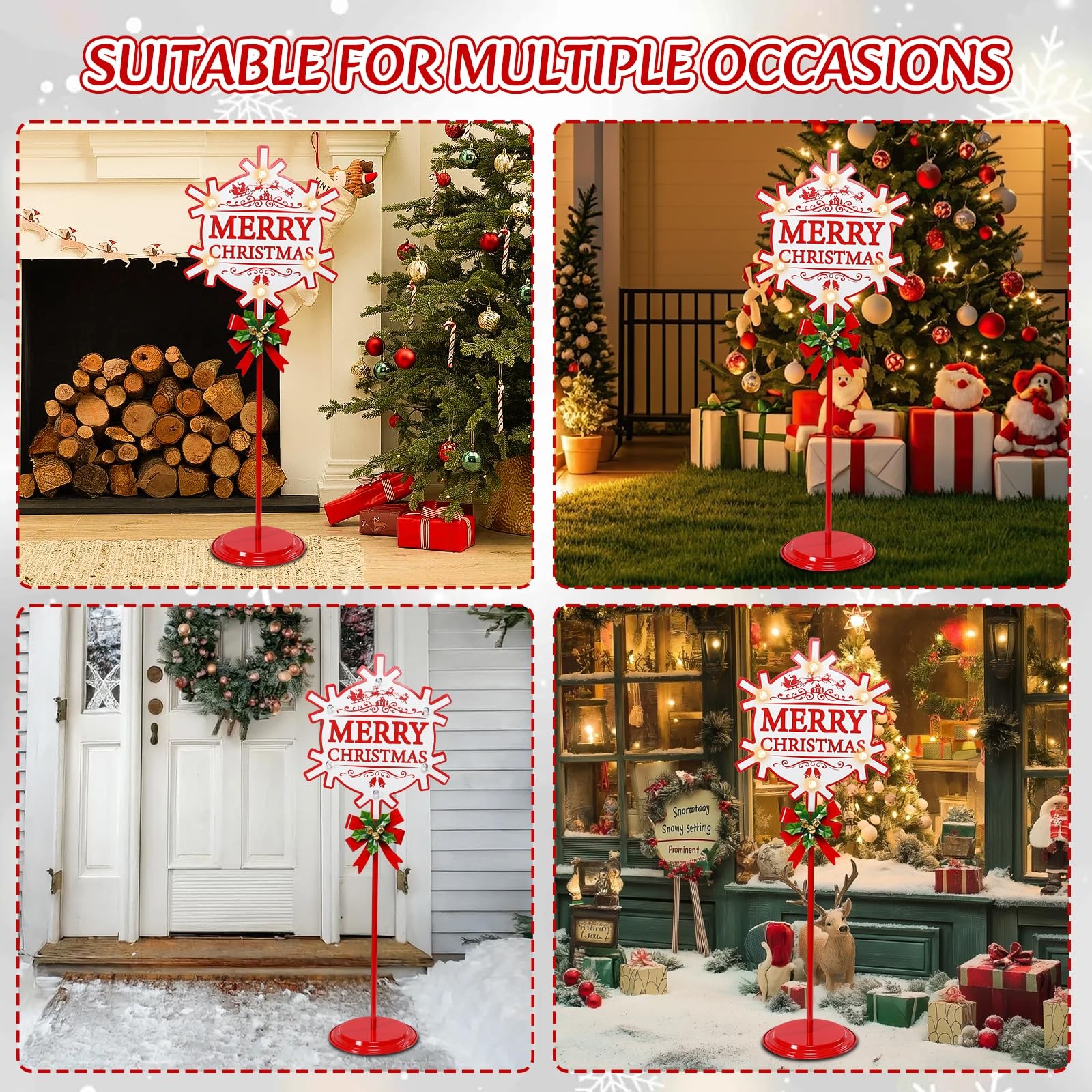 как выглядит Christmas Porch Sign - Lighted Merry Christmas Sign Indoor Outdoor, 31 Inch M... фото