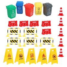 1Set Boy Girl Traffic Signs and Cones Playset for Educational Pretend Play