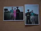 Military Man Uniform Family Soldier Hand Coloured Tinted 2 Vintage Photos WW2