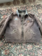 Vintage Carhartt Detroit Faded Brown Blanket Lined Work Jacket J97 DKB Size 3XL
