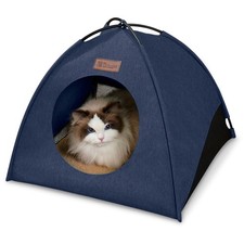 Pop-up Cat Tent Indoor Outdoor,Waterproof Cat House with Removable Cushion fo...