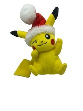 Tomy Pokemon Pikachu Plush with Santa Hat 9" Christmas Winking Plush