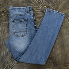 Cat  Jack Boys Jeans Size 16 Husky Tapered Fit Blue Denim Adjustable Waist