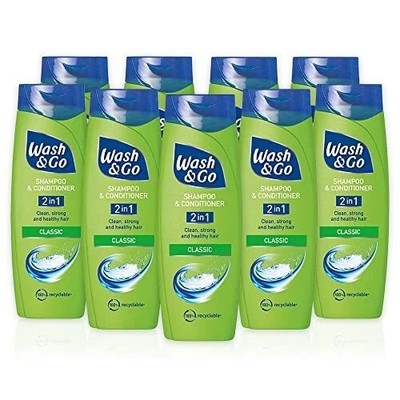 Wash & Go 2 in 1 Classic Shampoo und Conditioner X 9 Flaschen