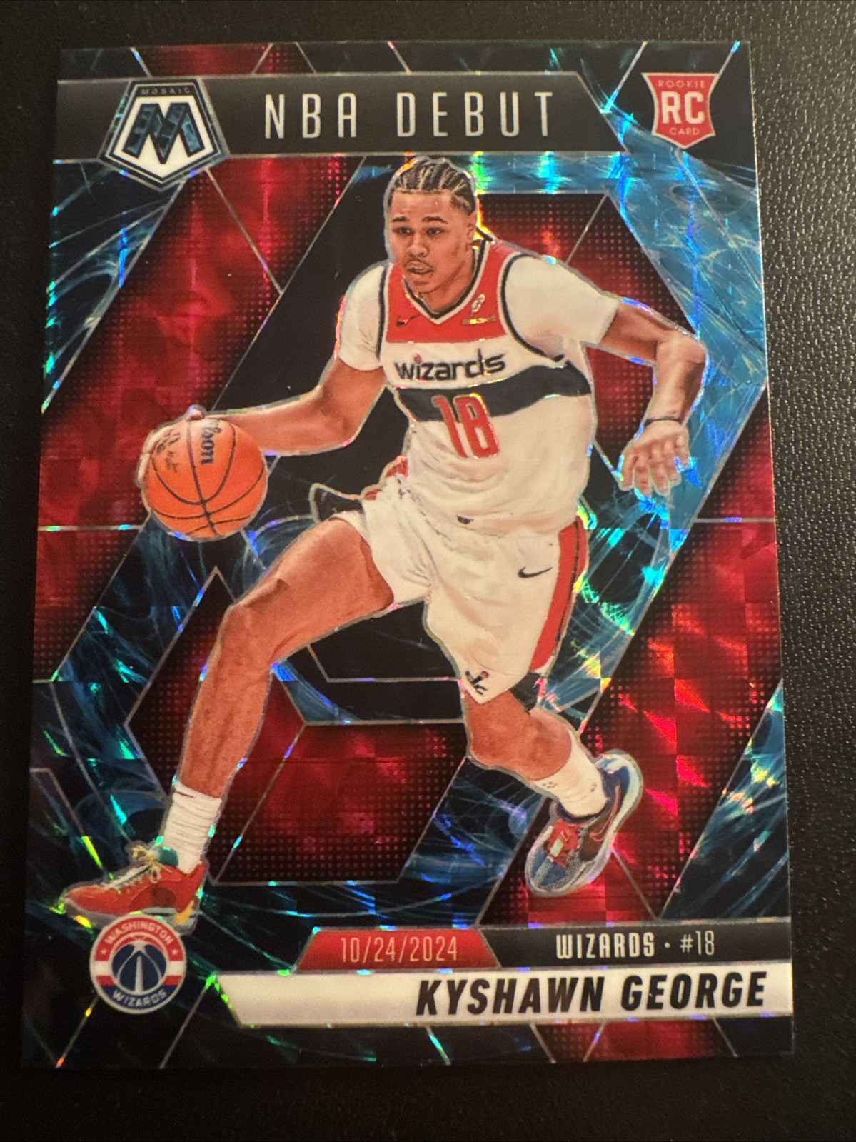 2024-25 Panini Mosaic - NBA Debut Kyshawn George #256 Genesis Mosaic Prizm (RC)