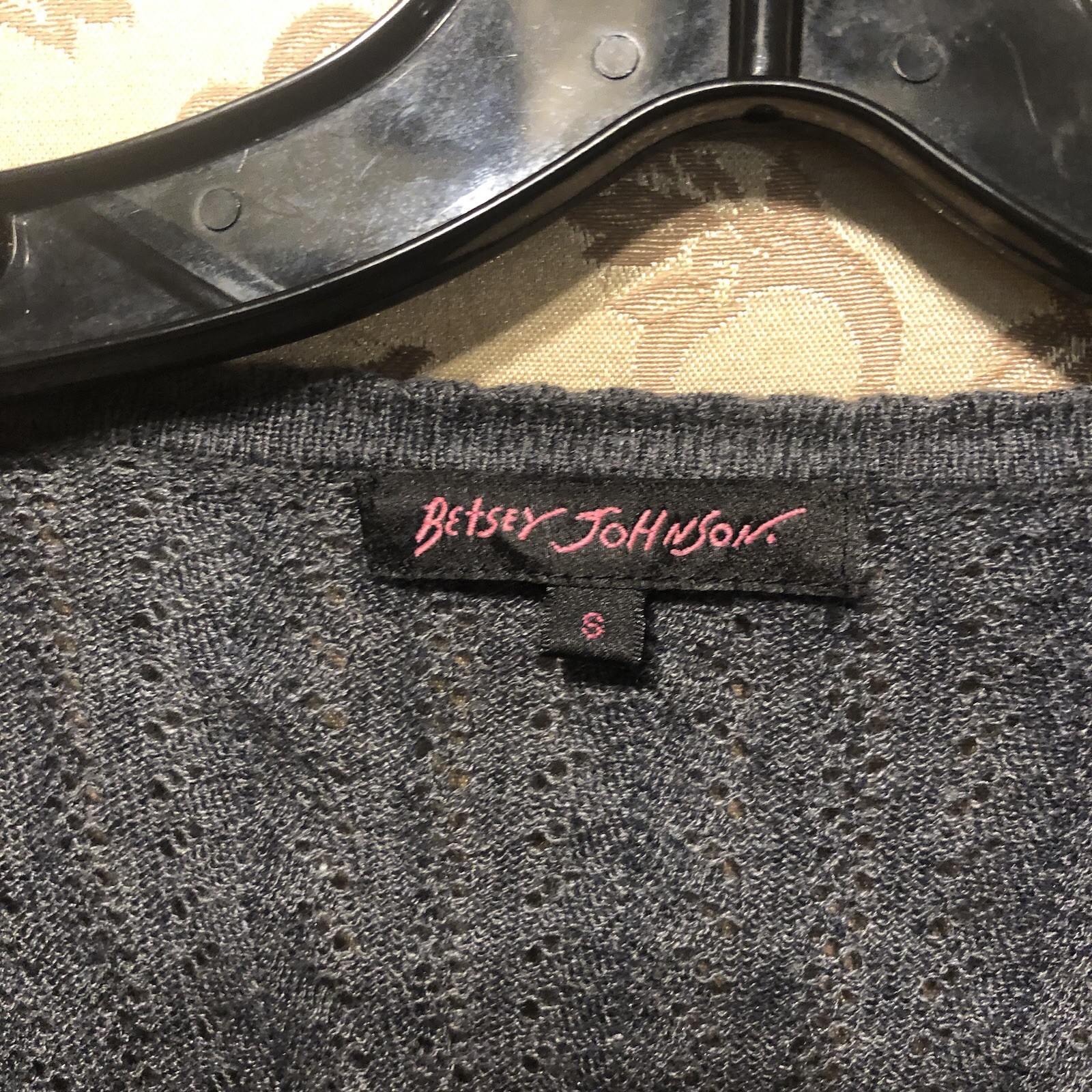 Betsey Johnson Vintage Gray Short Sleeve Cardigan Sweater Size Small S image 2