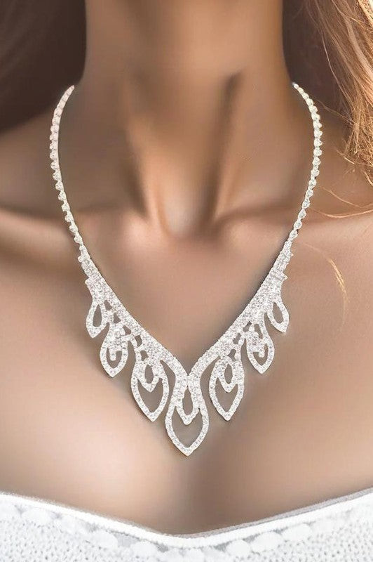 Rhinestone Bridal Necklace Set