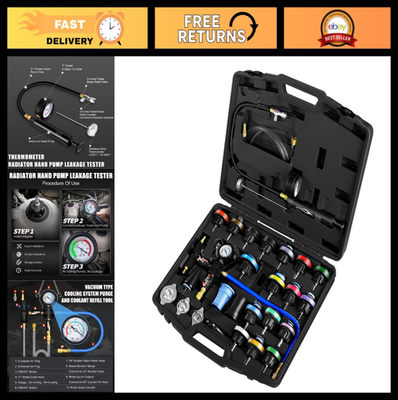 #ad Radiator Coolant Pressure Tester amp; Vacuum Refill Tool Kit 28PCS Universal Leak $131.99