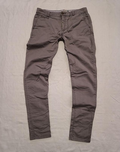 Men Esprit Trousers Grey Cotton 31 / M / 44