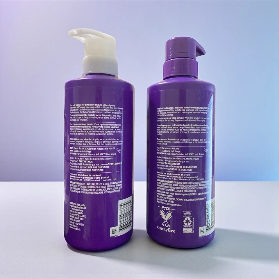Champú y acondicionador Aussie Miracle Coils aceite de macadamia sin sulfato 16 OZ Foto 2 de 2