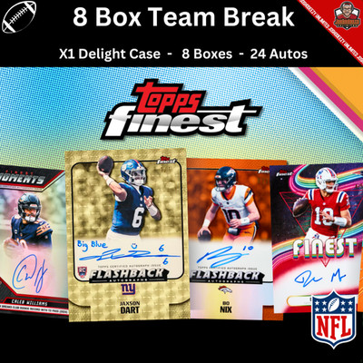2025 Topps Finest NFL Football DELIGHT Case --- X8 Box Pick Your Team PYT #1942