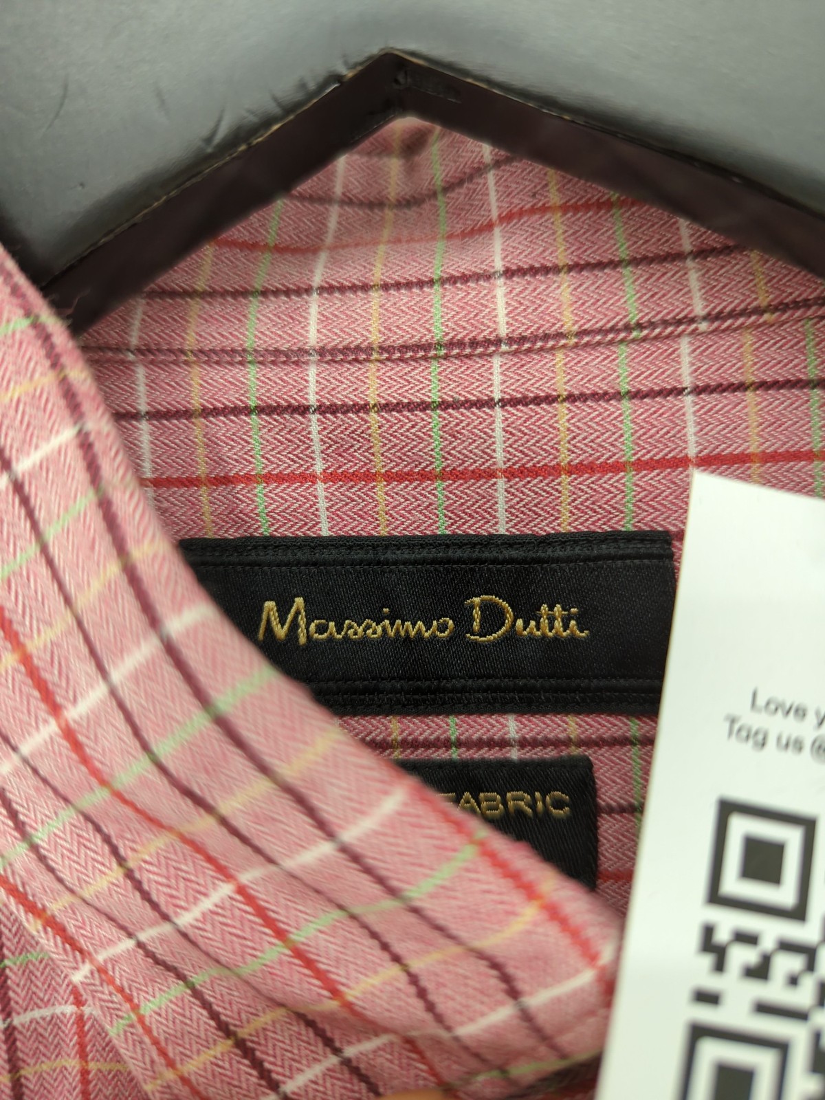 Camicia uomo Massimo Dutti M rossa a quadri 100% altra basic
