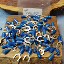(100) RB14-14F Sta-Kon Fork Nylon Insul Terminal Connect 1/4" bolt 18-14 AWG T&B