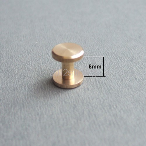 10 mm Latón Cabeza Plana Redonda Chicago Remaches para Uñas Hebilla Cinturón Hebilla Tornillo - Imagen 5 de 13