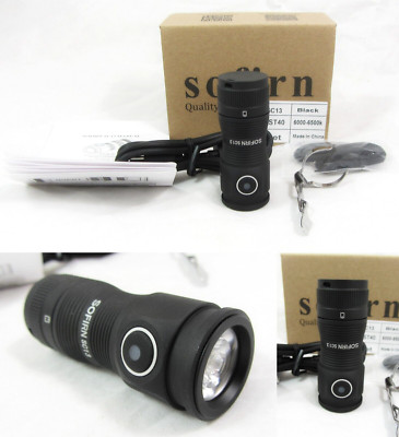 SOFIRN SC13 Compact Mini USB-C Rechargeable 1300 Lumen LED Flashlight Kit Black