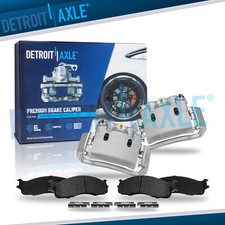 Front Disc Calipers Ceramic Brake Pads For 2006 - 2008 Dodge Ram 1500 2500 3500