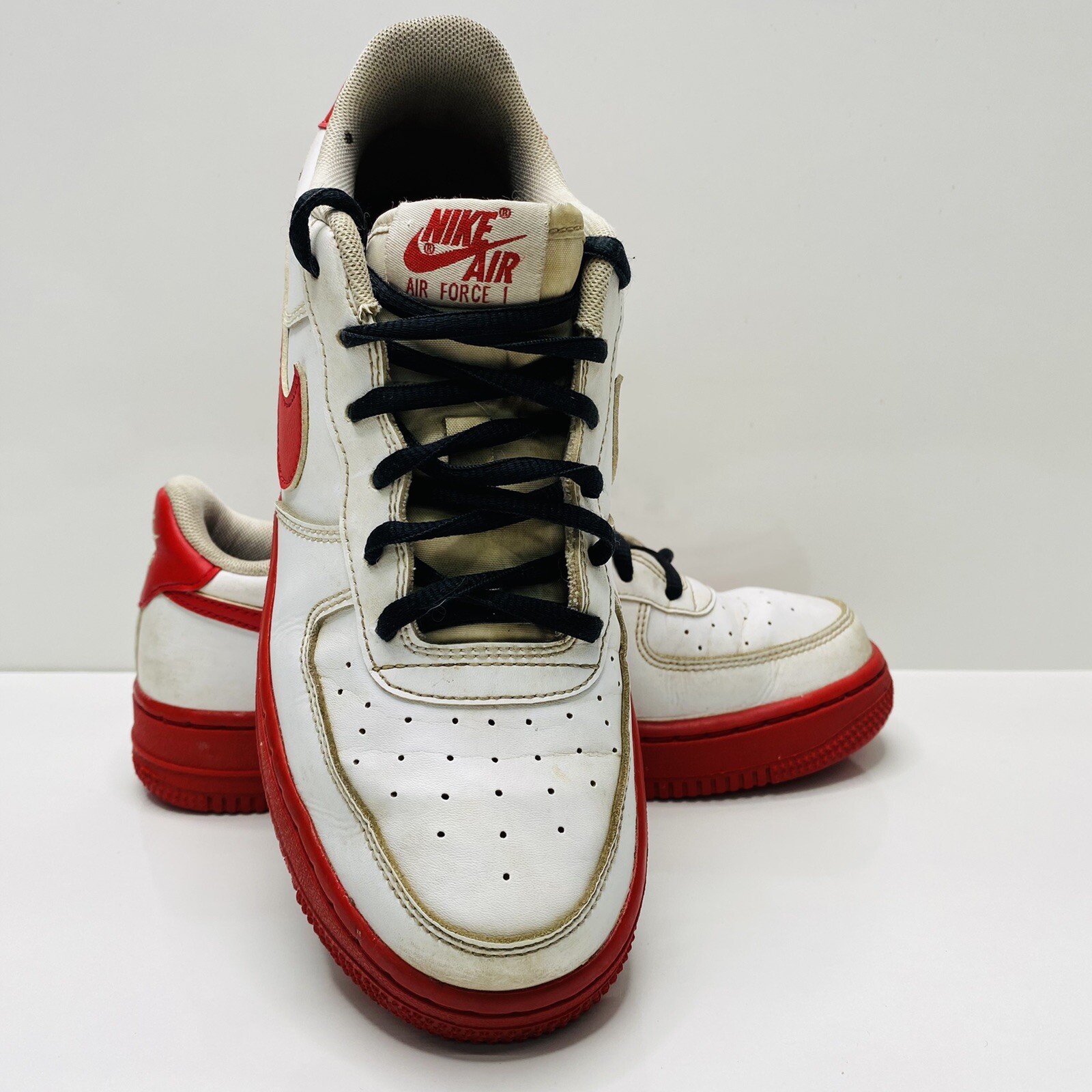 SAOLA Sneaker Nike Air Force 1 bianca bassa suola rossa GS in pelle CV7663 102 taglia 5 5 Y