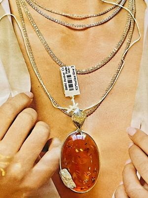 Genuine Natural Antique Baltic Amber Necklace Vintage  display picture 1