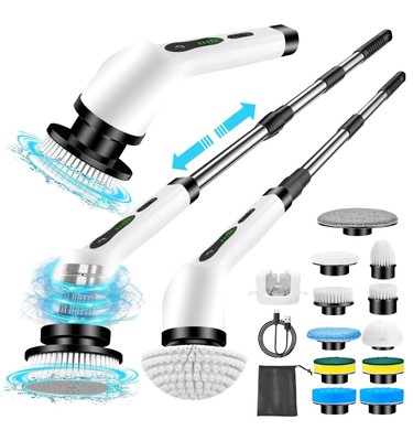 Electric Spin Scrubber 2024 Upgraded Adjustable Cordless Cleaning Brush With 11 