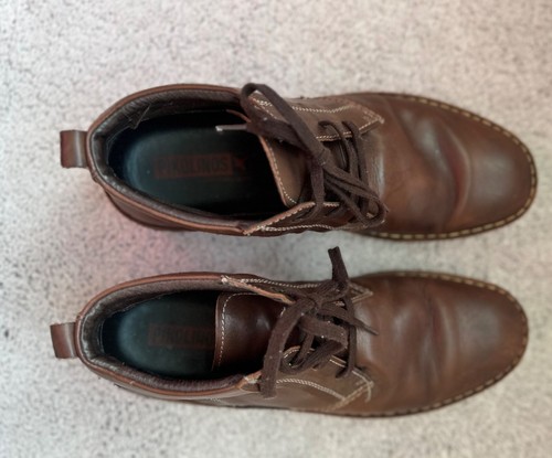Pikolinos Hombres Talla 42/ EE. UU. 8.5-9 Marrón Cuero Con Cordones Botines Zapatos - Imagen 10 de 14