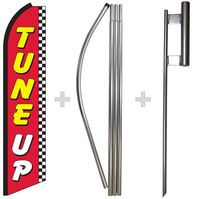 Tune Up 15' Tall Swooper Flag & Pole Kit Feather Super Bow Banner