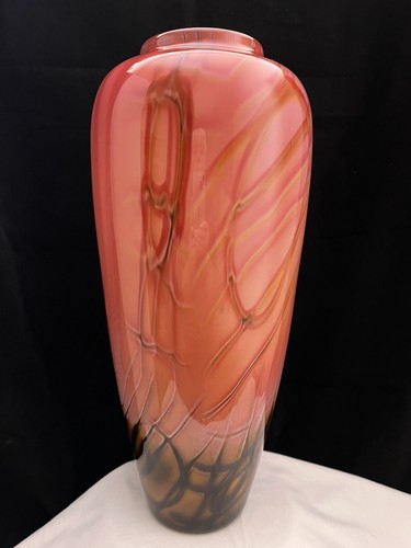 Large 17" Glass Vase FOCI Michael Boyd 2002 Original Hand Blown Studio Art Glass - Picture 4 of 14
