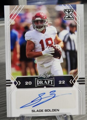 Slade Bolden 2022 Leaf Draft Autograph Rookie Atlanta Falcons 