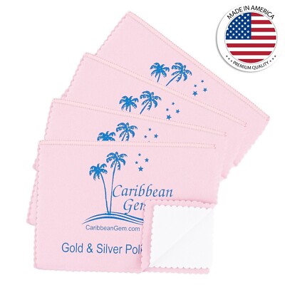 Caribbean Gem  Jewelry Cleaner 4 pack Polishing Cloths For All Type Of Jewelry