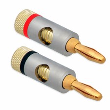 Bananenstecker Lautsprecher Boxenstecker schraubbar 4mm Audio Hifi 24K vergoldet