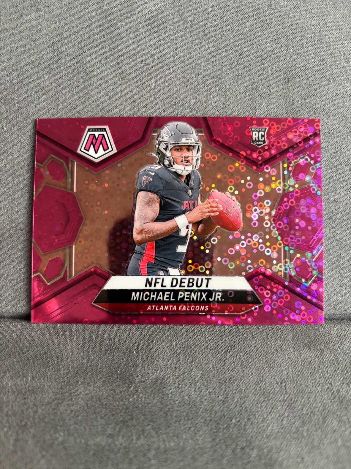 Michael Penix Jr. 2024 Panini Mosaic Pink Disco Prizm NFL Debut Rookie # 4/20
