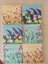 Quadro Dipinto Mano Moderno Colorato Fiori Idea Regalo Bomboniere Artigianali 