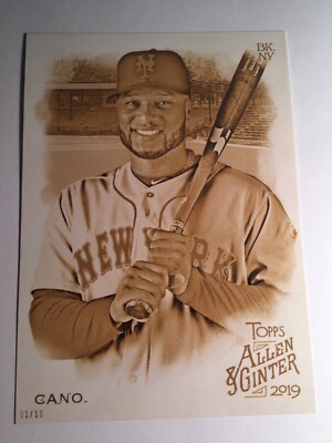 2019 Topps Allen & Ginter Jumbo 5x7 Robinson Cano Mets 41 Gold 01/10