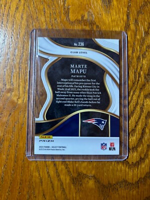 2023 Panini Select CLUB LEVEL Marte Mapu RED BLUE PRIZM DIE-CUT