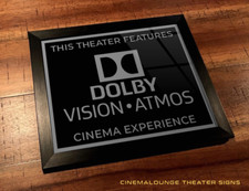 Framed 8" x 10" Home Theater / Cinema Sign - Dolby Vision Atmos Original Logo 