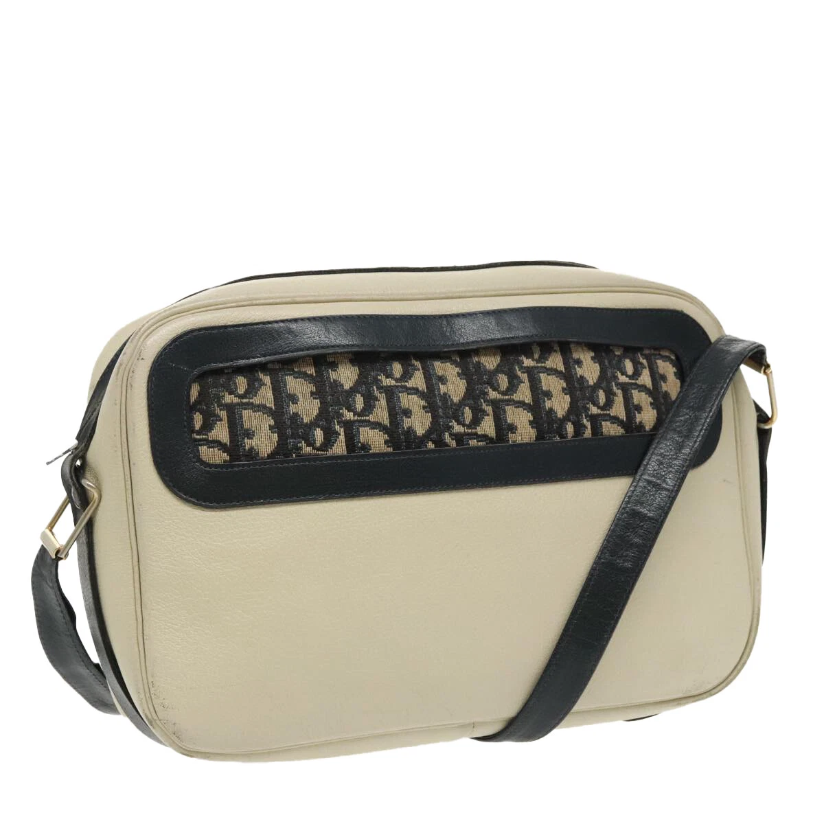 Sac bandoulière Christian Dior trotteur toile cuir beige authentique 98715