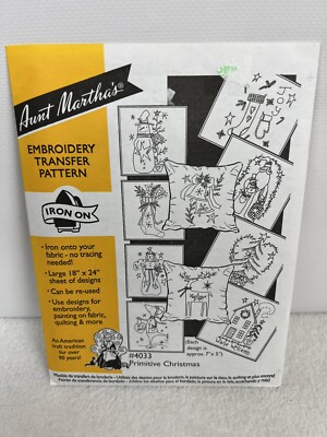 Aunt Martha's Embroidery Transfer Pattern Iron On New in Package #4033 ...