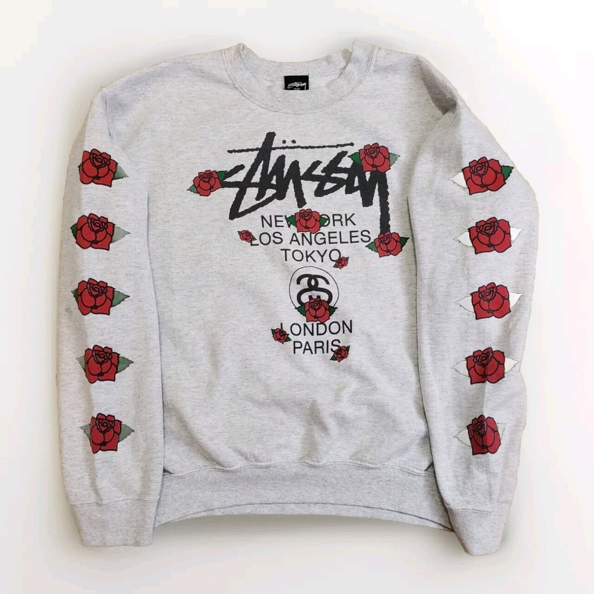 Stussy NY Los Angeles Tokyo London Paris Crewneck Sweatshirt