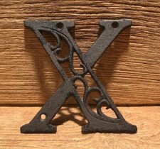 Letter "X" Ornate Cast Iron Filigree 4 5/8" tall by 4 5/8" wide Rustic 0557-X