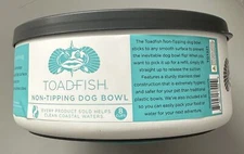 Toadfish Non-Tipping Stainless Steel Dog Bowl - White, Gently Used