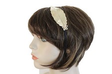 New Women Headband Gold Metal Long Leaf Fashion Hair Accessory Black Band Flower