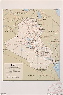 Poster, Many Sizes; Cia Map Of Iraq 1979