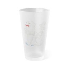White Lion of Mortimer Badge of Edward IV - Frosted Pint Glass 16oz