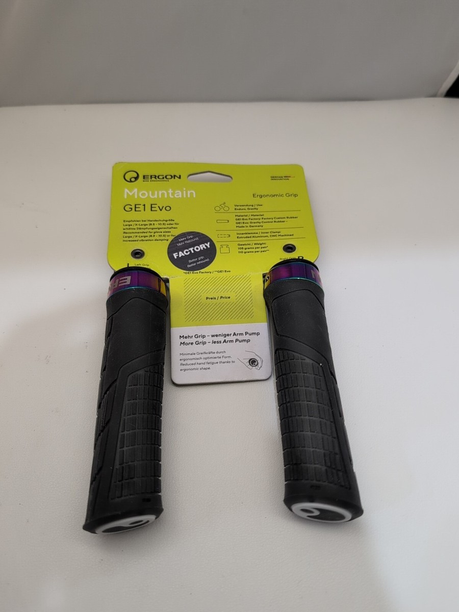 Ergon GE1 Evo Factory Grips Frozen Stealth/Oil Slick Rings, Lock-On