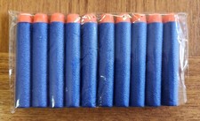Pack of 10x Nerf-Compatible Foam Bullet Darts - Play Gun Ammo - Blue