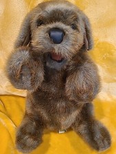 Folkmanis FolkTails Sitting Brown Puppy Dog 15 Realistic Plush Hand Puppet